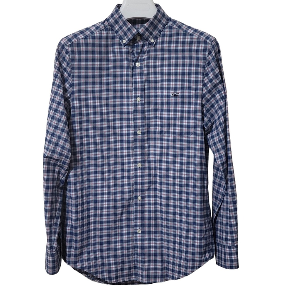 Vineyard Vines Performance Tucker Shirt Men's XS Classic Fit Plaid Long Sleeve